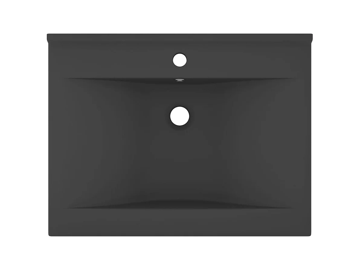 Lavabo de baño con orificio para grifo 60x46 cm cerámica gris oscuro mate 02_0002769