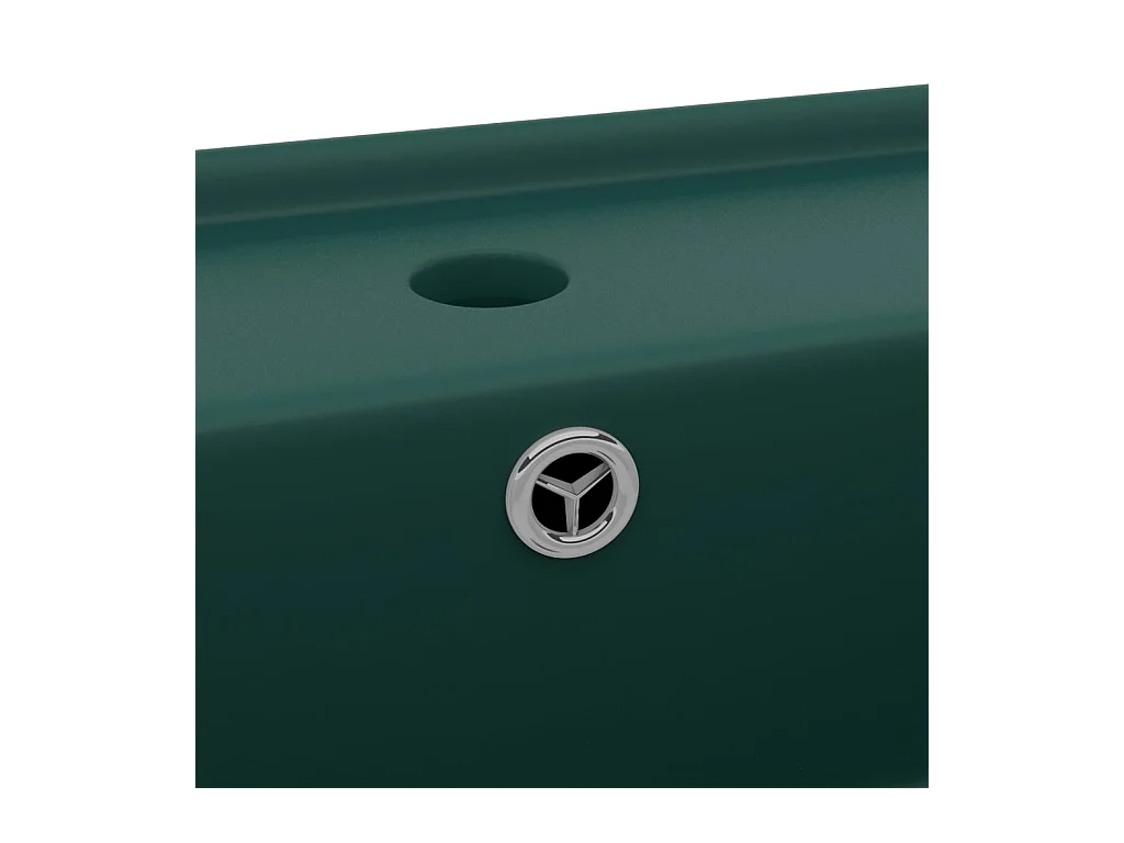 Lavabo cuadrado de lujo con rebosadero, lavabo sobre encimera para baño, sala de cosmética, 41 x 41 cm, cerámica verde oscuro mate 02_0002690