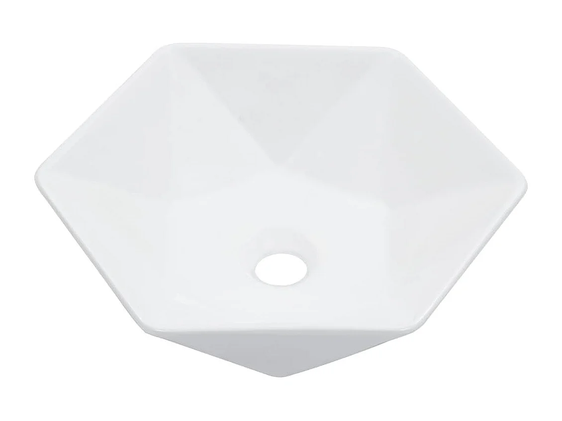 Lavabo Lavabo sobre encimera Lavabo montado Cuarto de baño Interior Ducha WC Cabina para el hogar 41 x 36,5 cm Cerámica Blanca 02_0002622