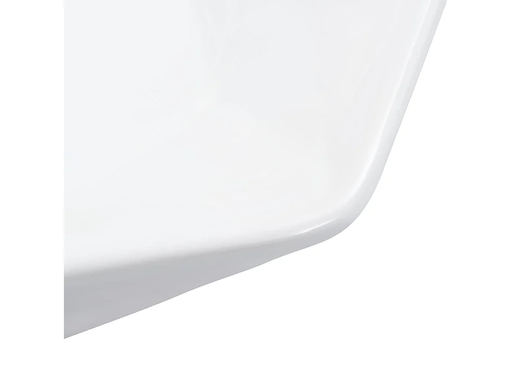 Lavabo Lavabo sobre encimera Lavabo montado Cuarto de baño Interior Ducha WC Cabina para el hogar 41 x 36,5 cm Cerámica Blanca 02_0002622