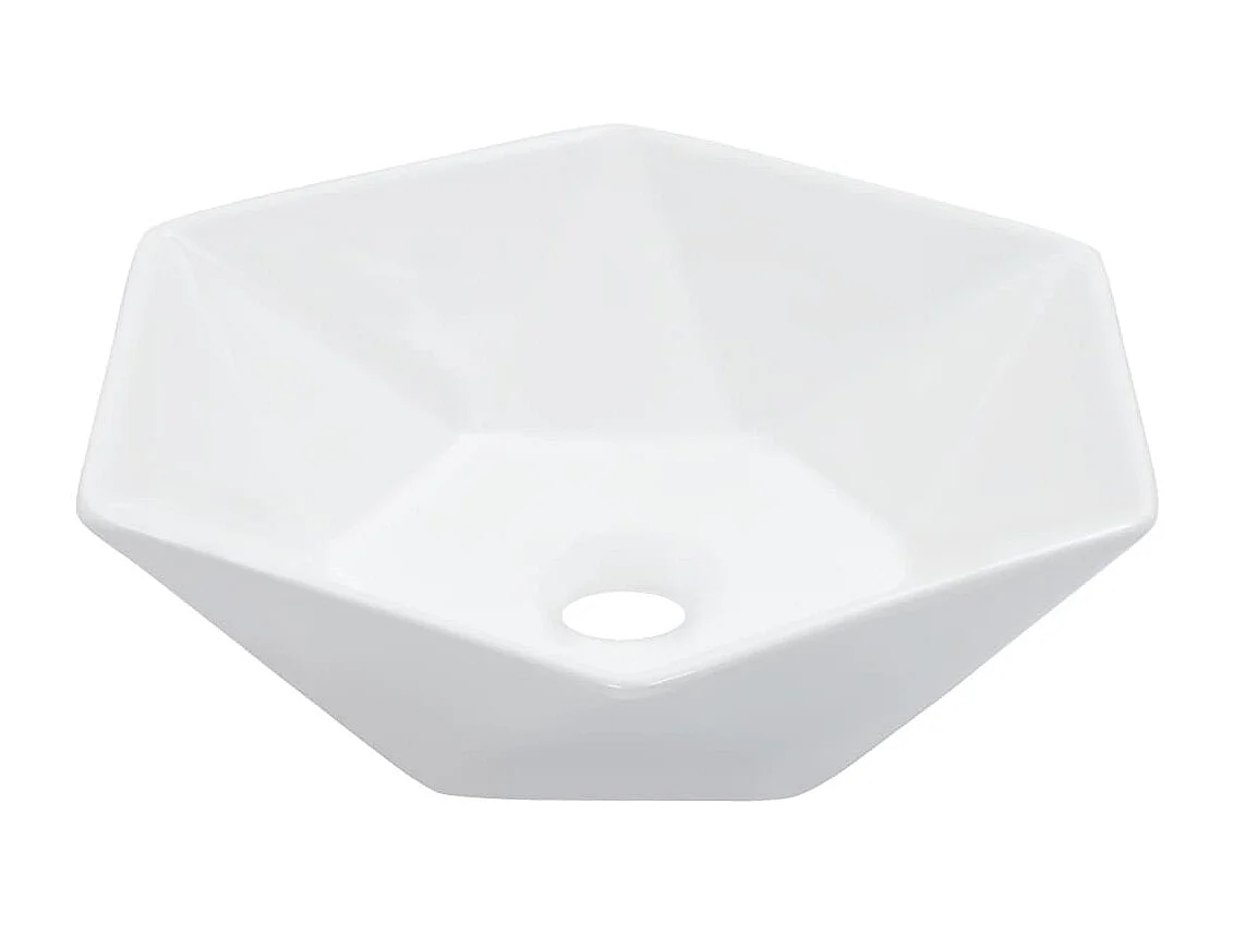Lavabo Lavabo sobre encimera Lavabo montado Cuarto de baño Interior Ducha WC Cabina para el hogar 41 x 36,5 cm Cerámica Blanca 02_0002622