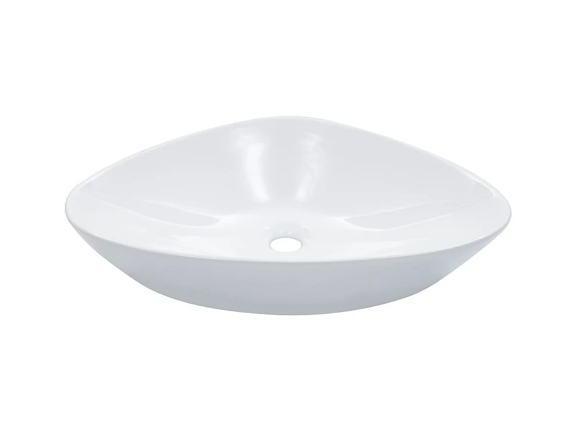 Lavabo Lavabo sobre encimera lavabo montado baño interior cuarto de ducha WC cubículo hogar 58,5 x 39 cm cerámica blanca 02_0002610
