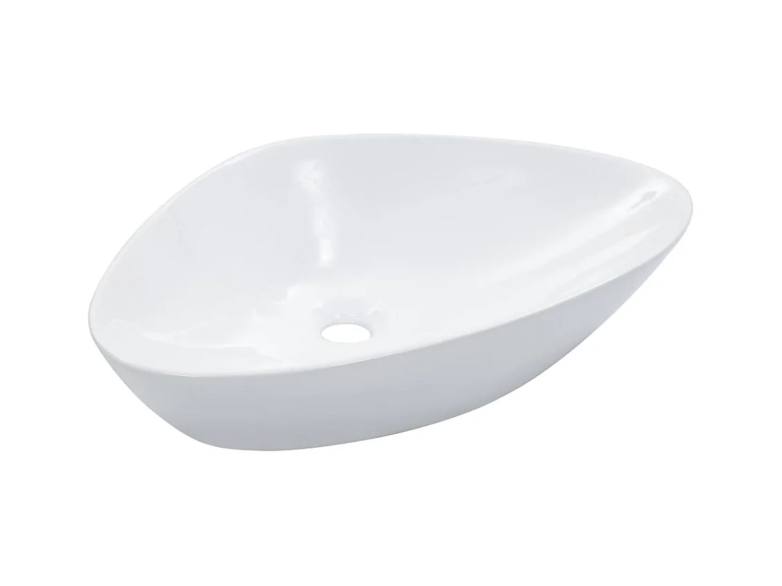 Lavabo Lavabo sobre encimera lavabo montado baño interior cuarto de ducha WC cubículo hogar 58,5 x 39 cm cerámica blanca 02_0002610