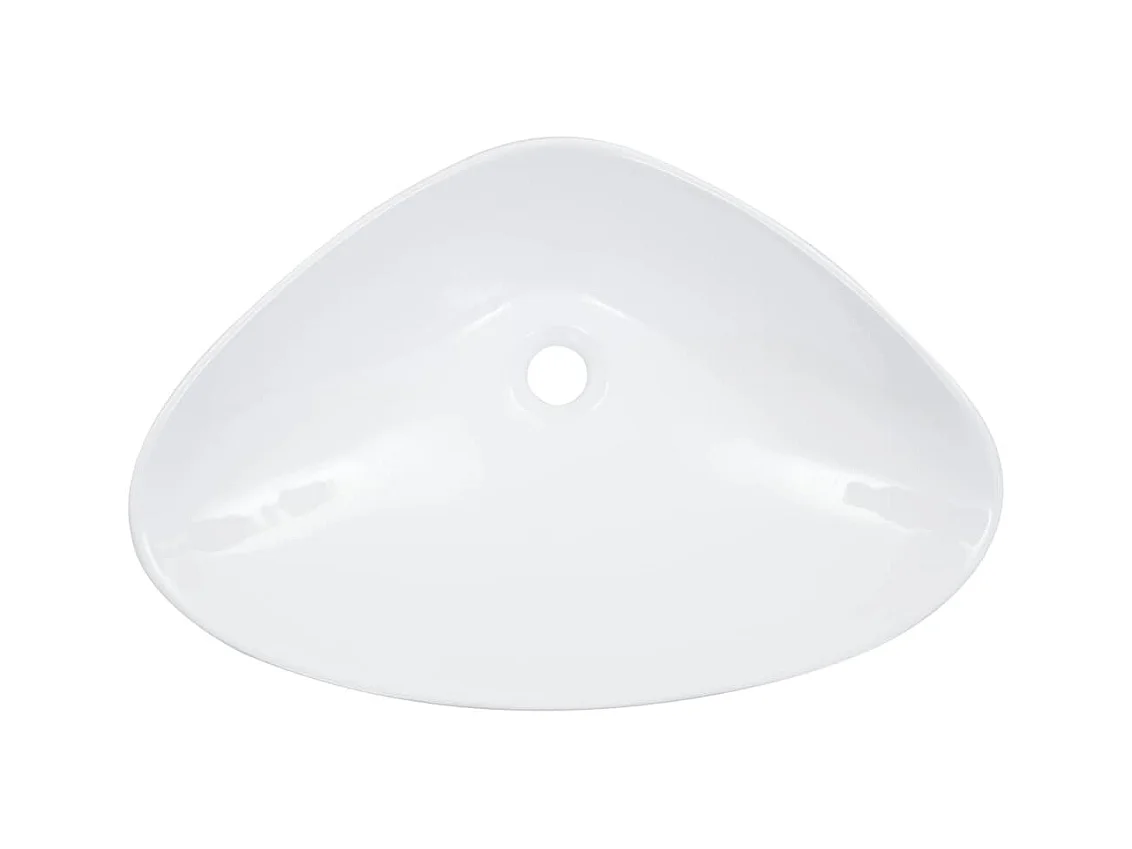 Lavabo Lavabo sobre encimera lavabo montado baño interior cuarto de ducha WC cubículo hogar 58,5 x 39 cm cerámica blanca 02_0002610