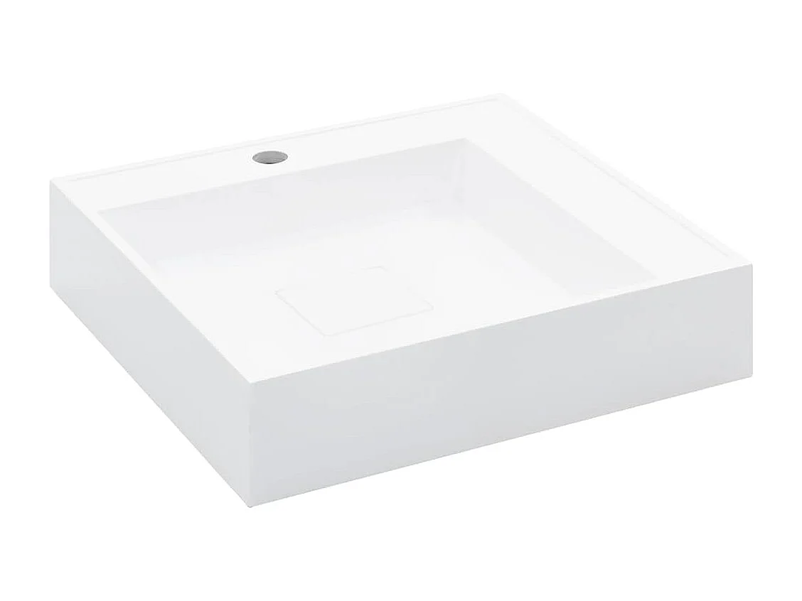 Lavabo lavabo encimera lavabo lavabo para montar baño interior ducha aseo cabina casa 50x50 cm fundición mineral blanco 02_0002640