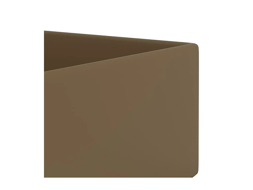 Lavabo con rebosadero para baño, lavabo, lavabo, baño, cocina, interior de casa, 48 x 25 cm, cerámica crema mate 02_0002738