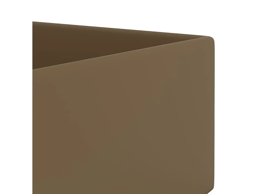 Lavabo con rebosadero para baño, lavabo, lavabo, baño, cocina, interior de casa, 48 x 25 cm, cerámica crema mate 02_0002738