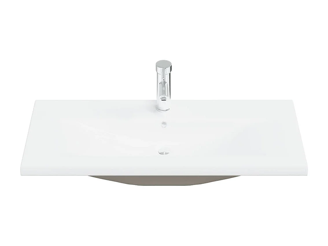 Lavabo da incasso con rubinetto 91 cm ceramica bianca 02_0002798