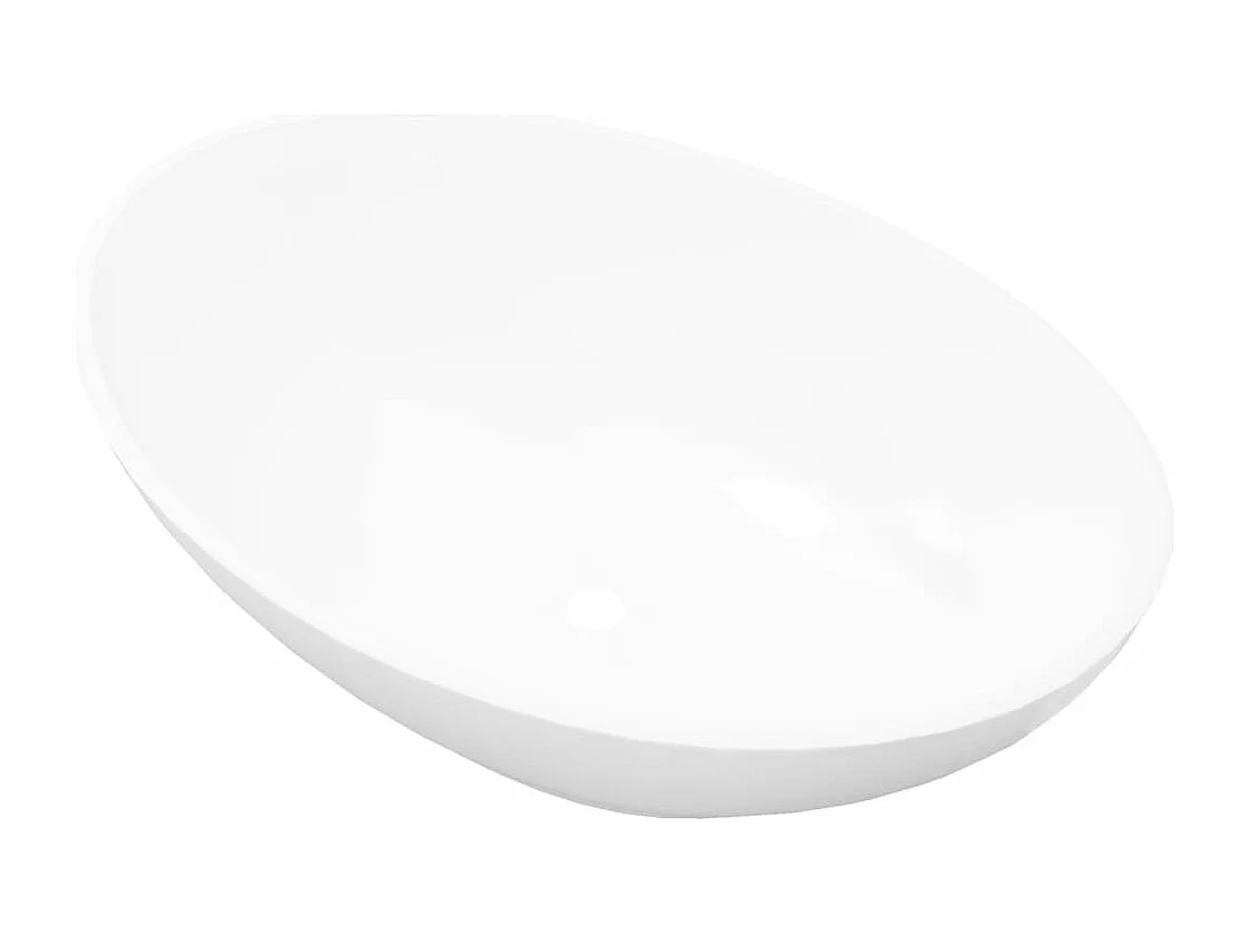 Lavabo para baño lavabo ovalado 40 x 33 cm cerámica blanca 02_0002480