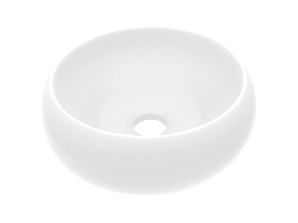 Lavabo rond de luxe blanche 40 x 40 x 15 cm 02_0002740