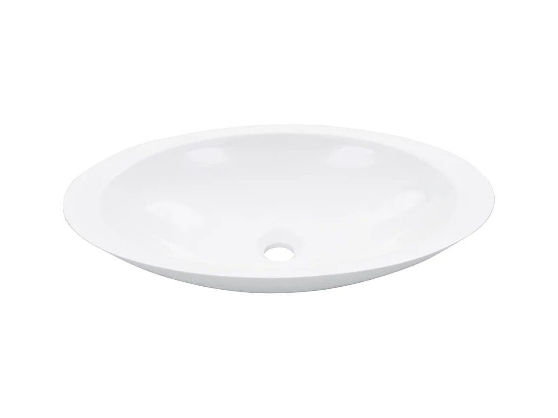 Lavabo lavabo da appoggio lavabo da montare interno bagno doccia cabina WC casa 59,3 x 35,1 cm colata minerale bianco 02_0002638