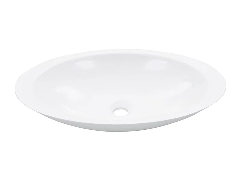 Lavabo lavabo da appoggio lavabo da montare interno bagno doccia cabina WC casa 59,3 x 35,1 cm colata minerale bianco 02_0002638