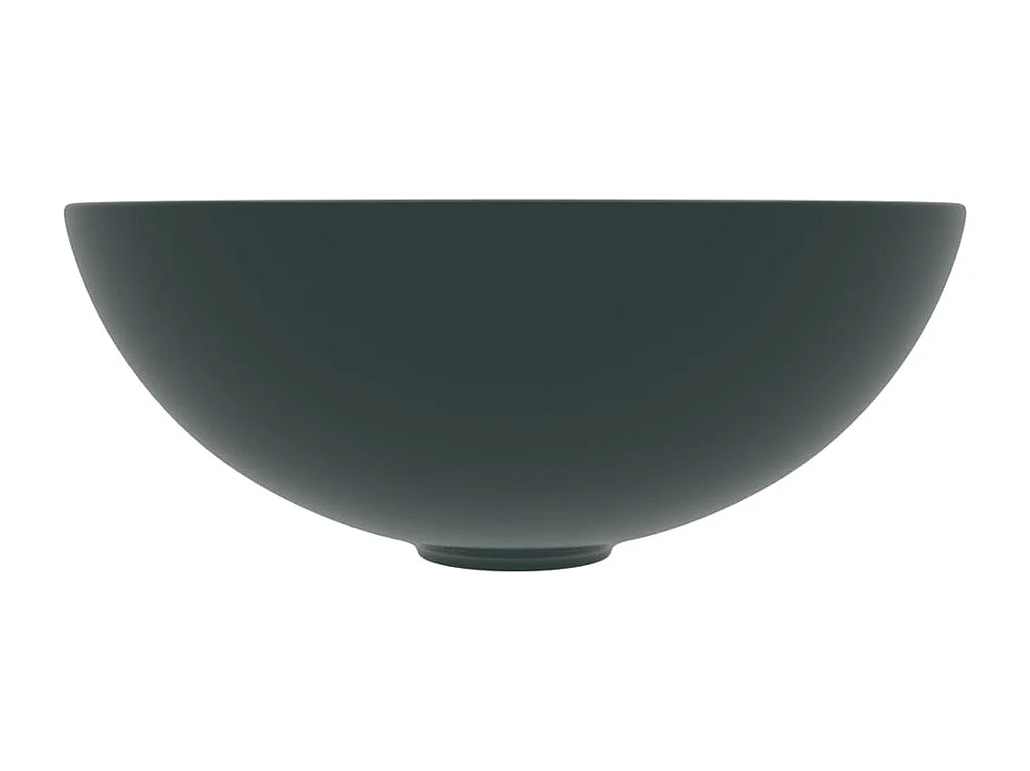 Lavandino da bagno rotondo da appoggio WC lavabo cucina stanza cosmetici interno casa 28 cm ceramica verde scuro 02_0002723