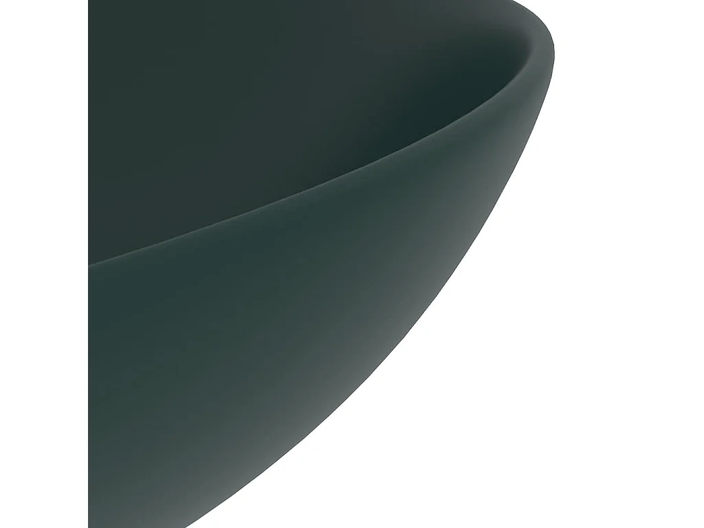 Lavandino da bagno rotondo da appoggio WC lavabo cucina stanza cosmetici interno casa 28 cm ceramica verde scuro 02_0002723