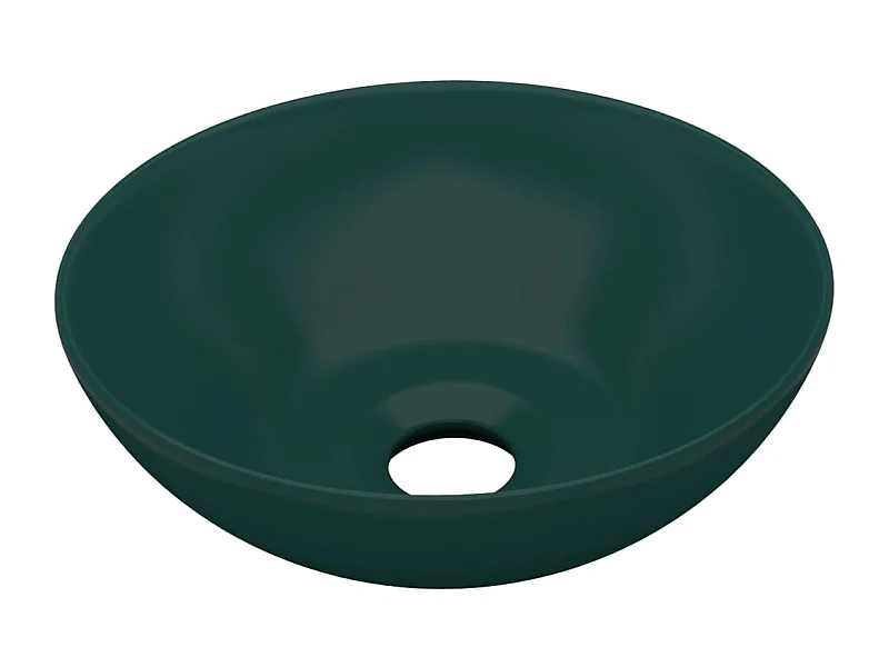 Lavabo redondo para baño, encimera, lavabo, lavabo, cocina, cosmética, habitación, interior del hogar, 28 cm, cerámica verde oscuro 02_0002723