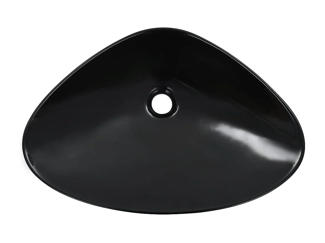 Lavabo Lavabo sobre encimera lavabo montado baño interior ducha cabina de inodoro hogar 58,5 x 39 cm cerámica negra 02_0002611