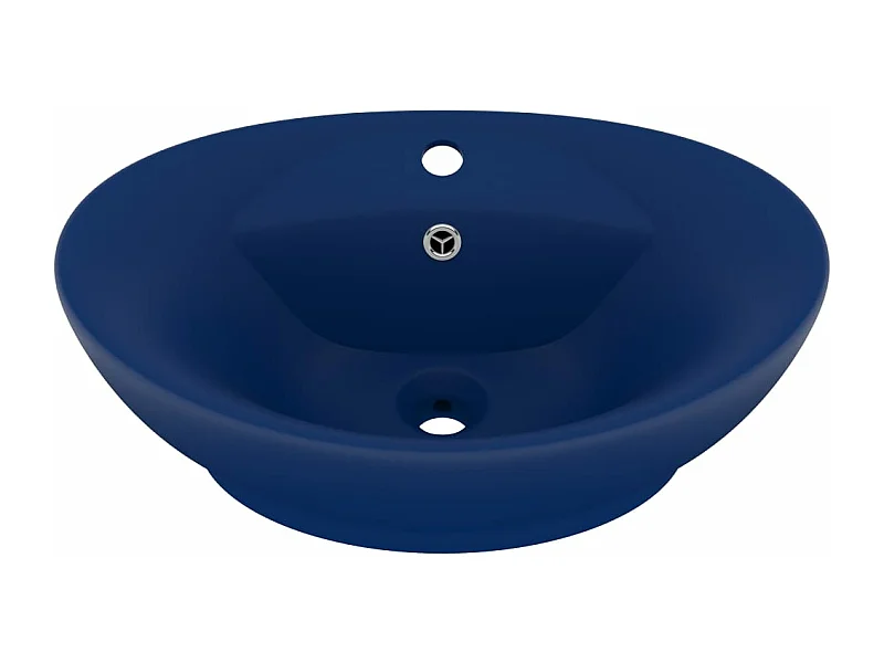 Lavabo ovalado de lujo con encimera de rebosadero, lavabo para baño, interior de casa, 58,5 x 39 cm, cerámica azul oscuro mate 02_0002677