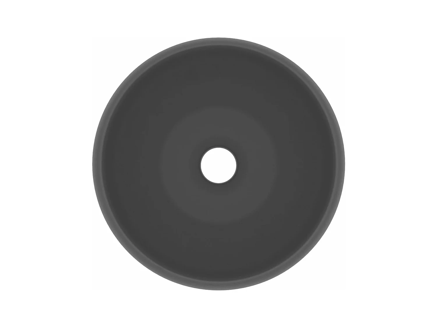 Lavabo redondo de lujo 40 x 15 cm cerámica gris oscuro mate 02_0002747