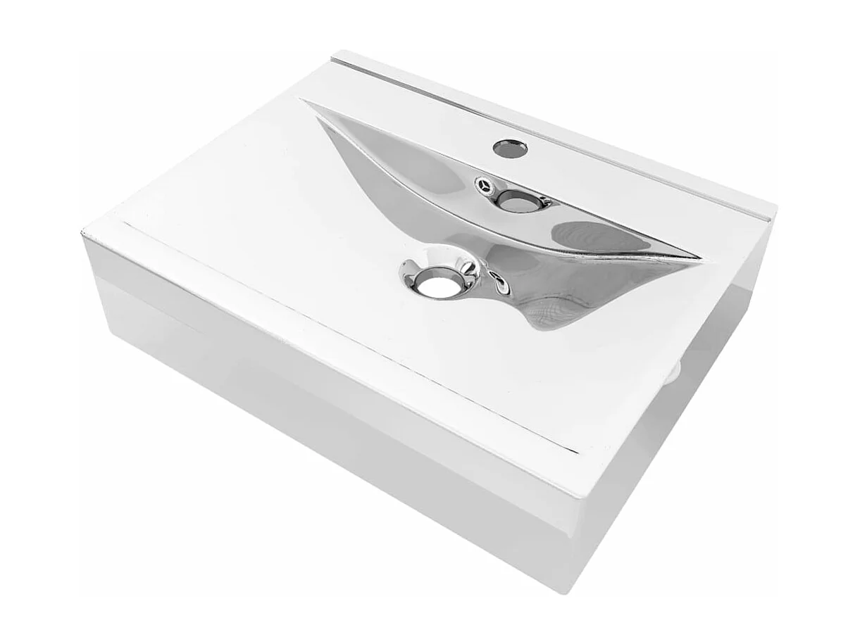 Lavabo con rebosadero lavabo sobre encimera lavabo montado interior cuarto de baño cuarto de ducha WC cabina hogar 60 x 46 cm cerámica plata 02_0002607