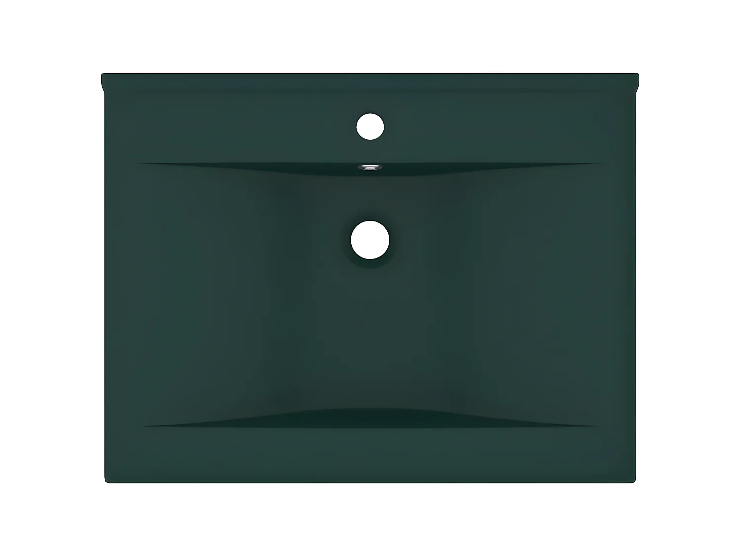 Lavabo con foro per rubinetto lavabo da appoggio wc lavabo bagno cucina interno casa 60 x 46 cm ceramica verde scuro opaco 02_0002767