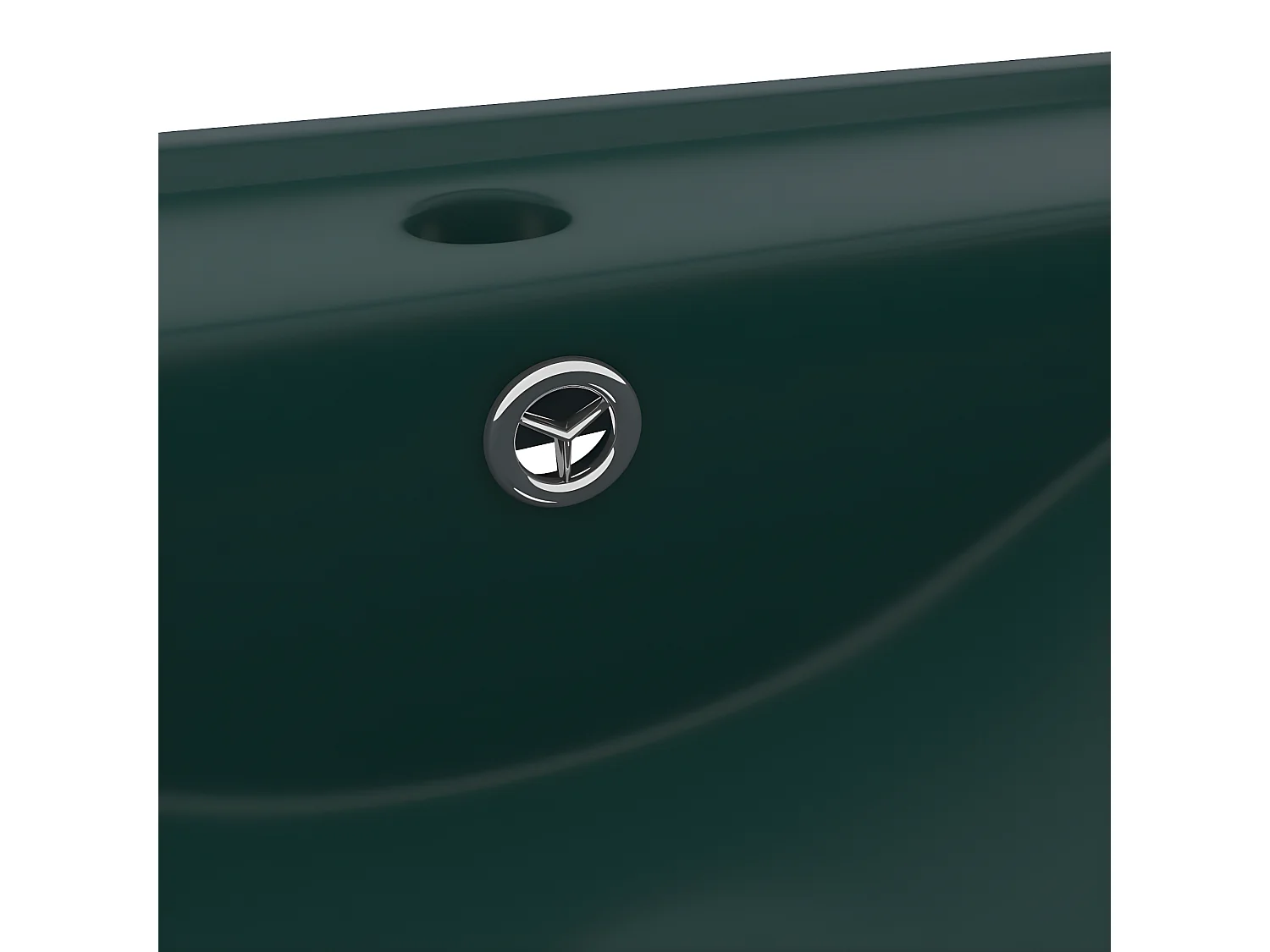 Lavabo con foro per rubinetto lavabo da appoggio wc lavabo bagno cucina interno casa 60 x 46 cm ceramica verde scuro opaco 02_0002767