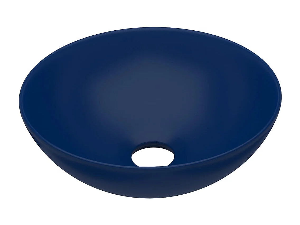 Lavabo redondo para baño, encimera, lavabo para inodoro, lavabo para cocina, sala de cosmética, interior de casa, 28 cm, cerámica, azul oscuro 02_0002721