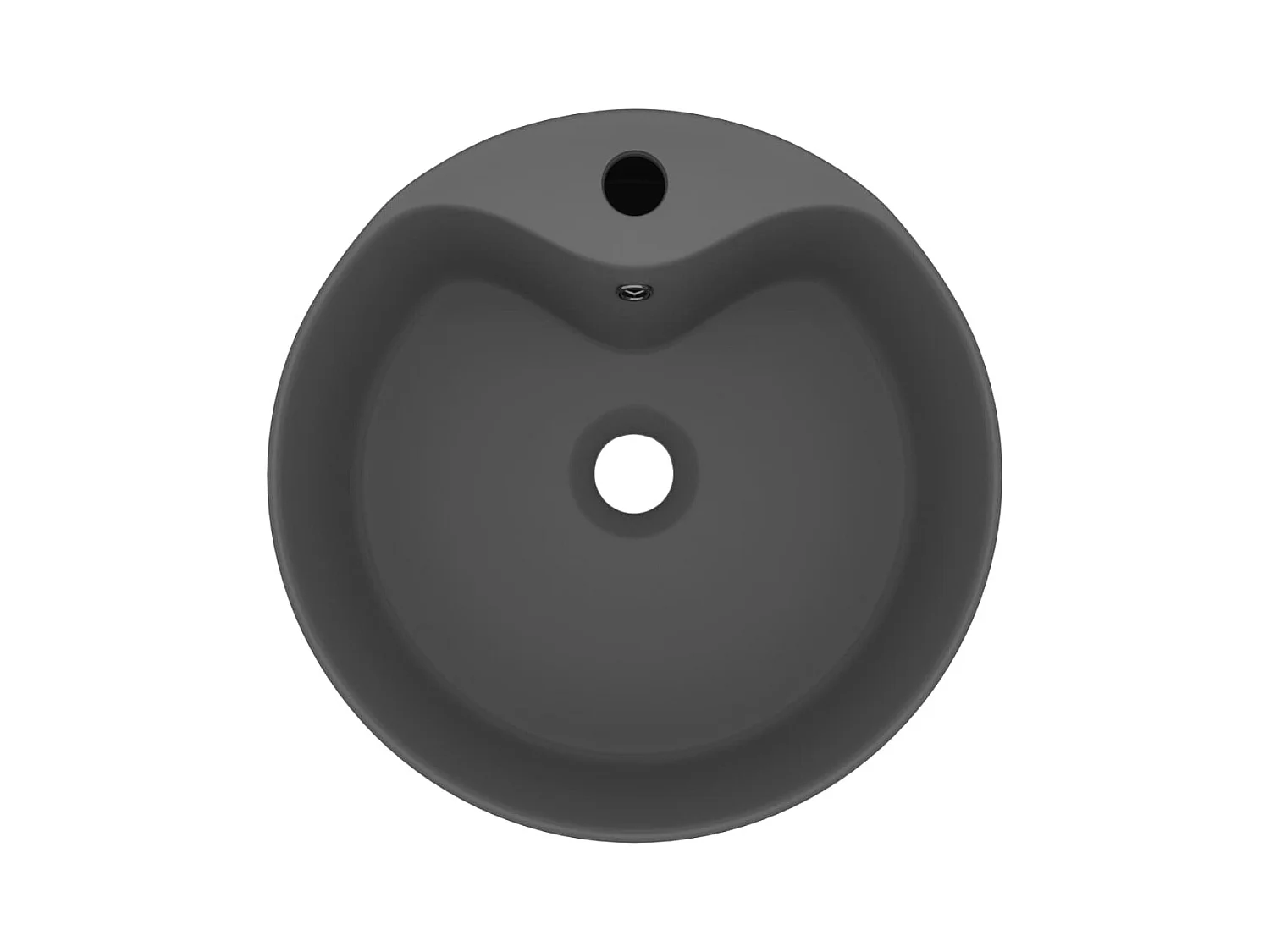 Lavabo de lujo con encimera de rebosadero, lavabo para baño, sala de cosmética, hogar, 36 x 13 cm, cerámica gris oscuro mate 02_0002780