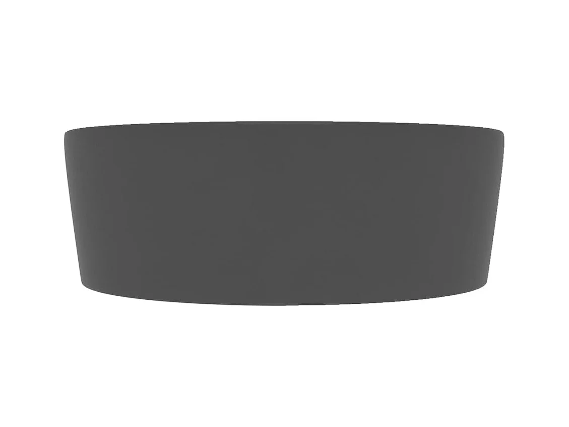 Lavabo de lujo con encimera de rebosadero, lavabo para baño, sala de cosmética, hogar, 36 x 13 cm, cerámica gris oscuro mate 02_0002780