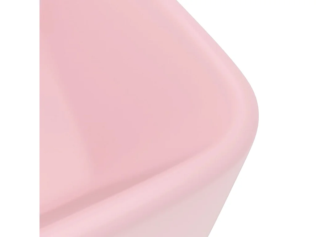 Lavabo di lusso da appoggio WC lavabo bagno stanza cosmetica interno rettangolare 41 x 30 cm ceramica rosa opaco 02_0002785
