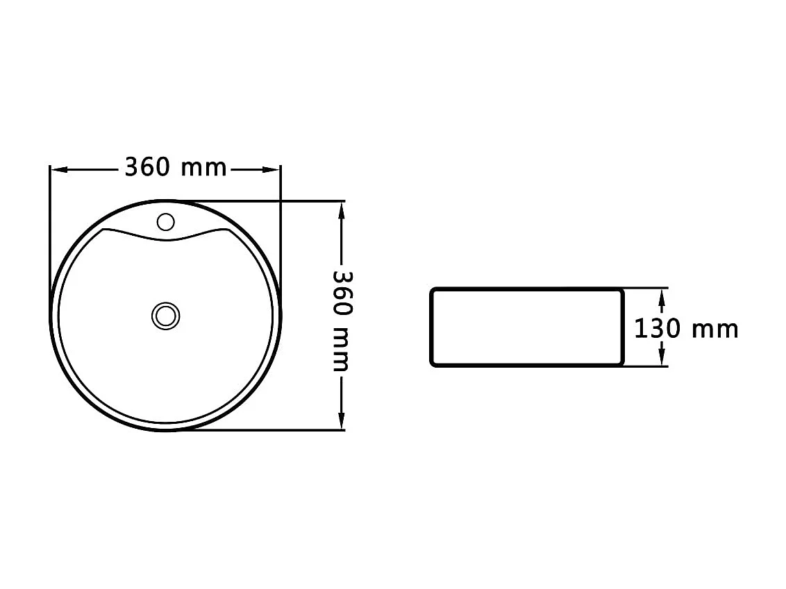 Lavabo de baño de 36 cm de diámetro con rebosadero de cerámica blanca 02_0002620