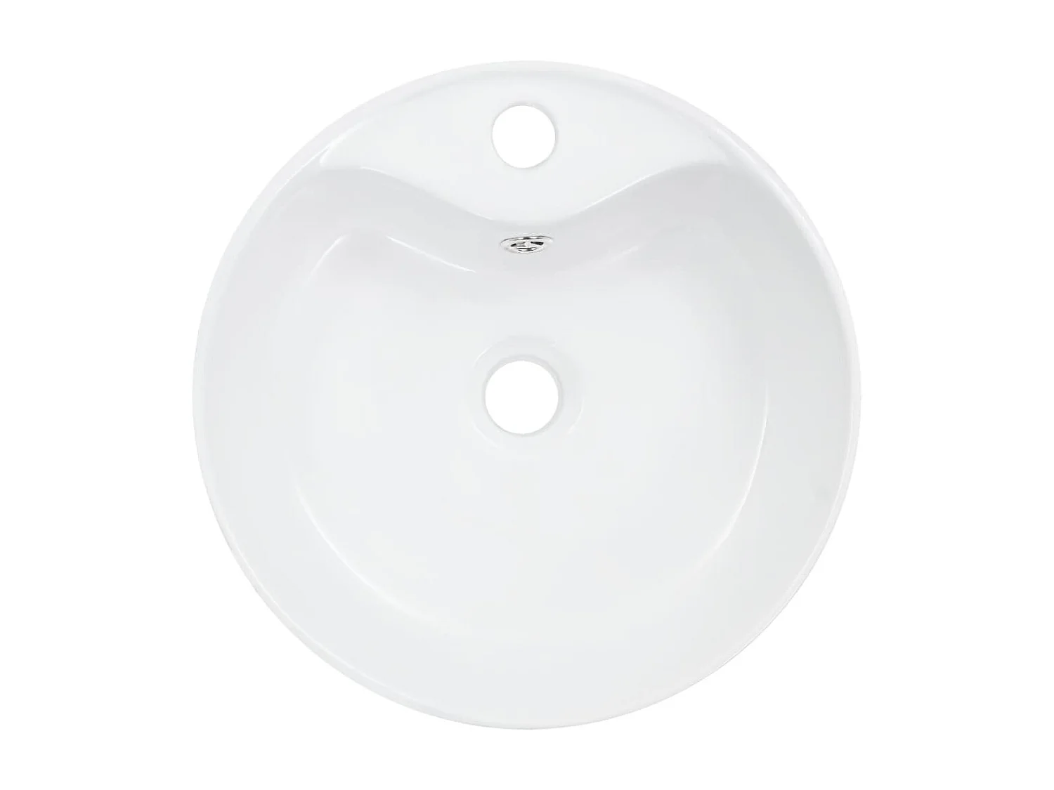 Lavabo de baño de 36 cm de diámetro con rebosadero de cerámica blanca 02_0002620