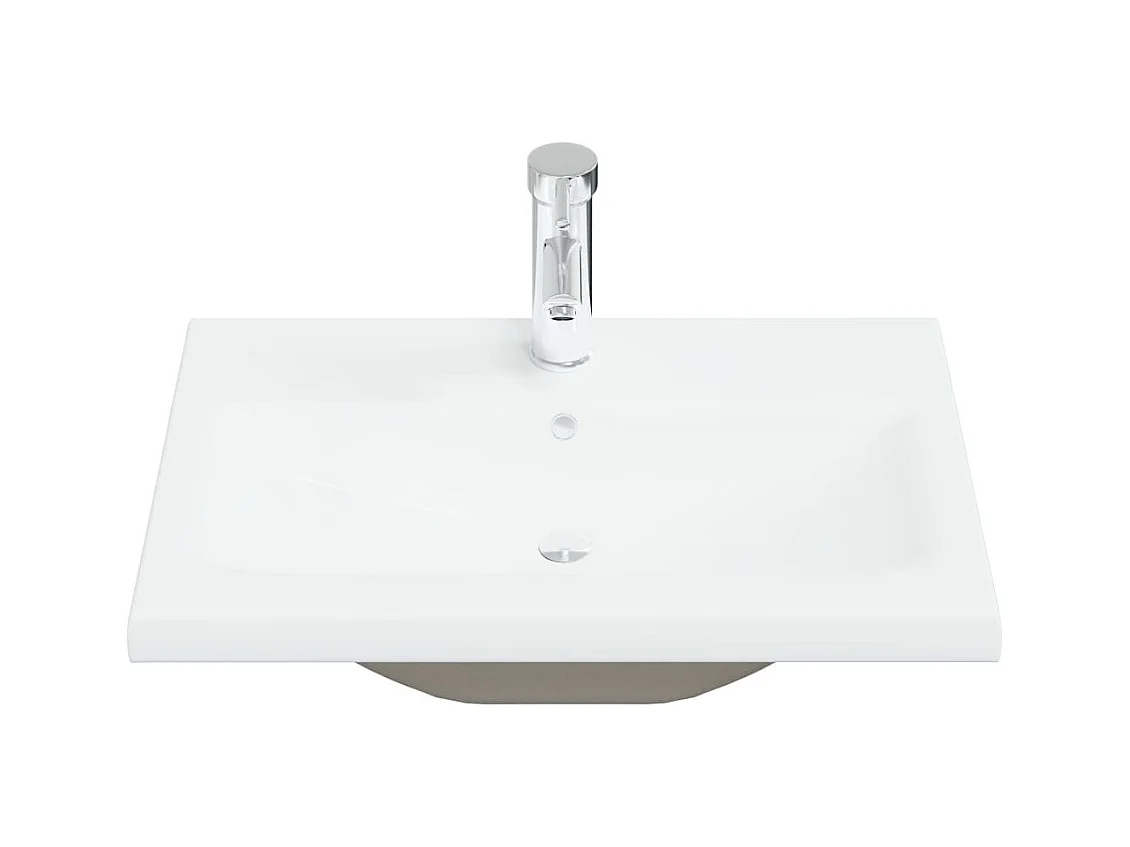 Lavabo empotrado con grifo lavabo sobre encimera inodoro lavabo interior ducha lavabo 61 x 39 cm cerámica blanca 02_0002796