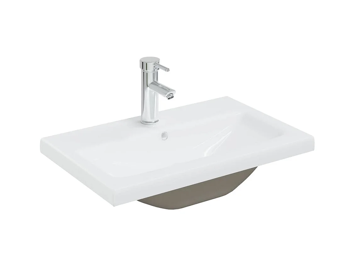 Lavabo encastré avec robinet blanche 61 x 39 x 18 cm 02_0002796