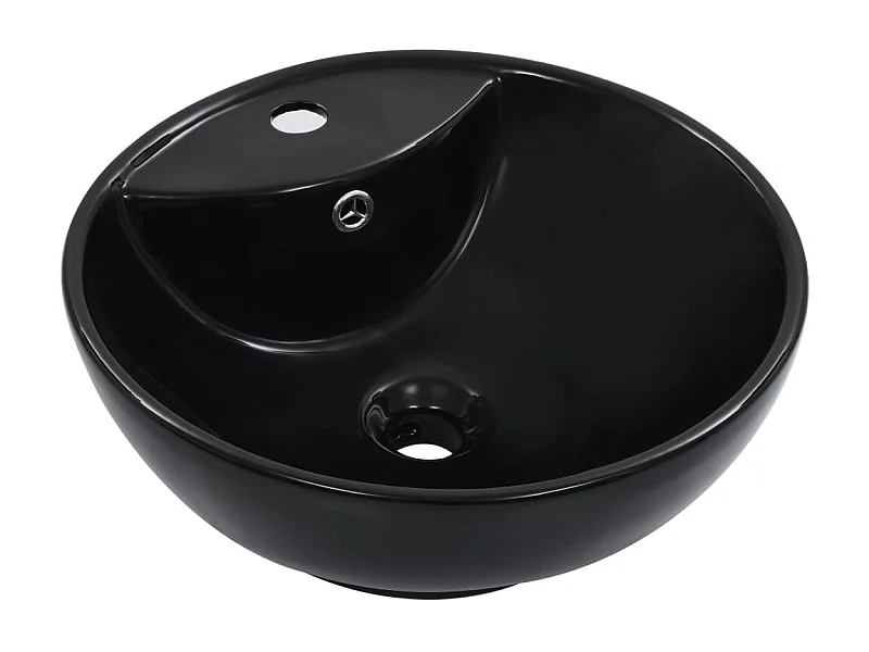 Lavabo con troppopieno lavabo da appoggio lavabo da appoggio montato interno bagno doccia cabina WC casa 46,5 x 18 cm ceramica nera 02_0002613