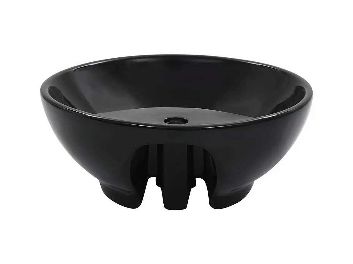 Lavabo con troppopieno lavabo da appoggio lavabo da appoggio montato interno bagno doccia cabina WC casa 46,5 x 18 cm ceramica nera 02_0002613