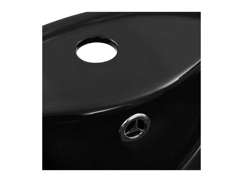 Lavabo con troppopieno lavabo da appoggio lavabo da appoggio montato interno bagno doccia cabina WC casa 46,5 x 18 cm ceramica nera 02_0002613