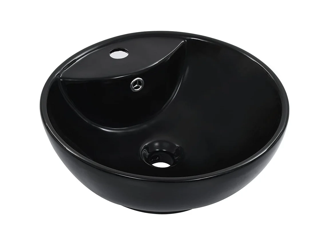 Lavabo avec trop-plein lave-mains noire 46.5 x 46.5 x 18 cm 02_0002613