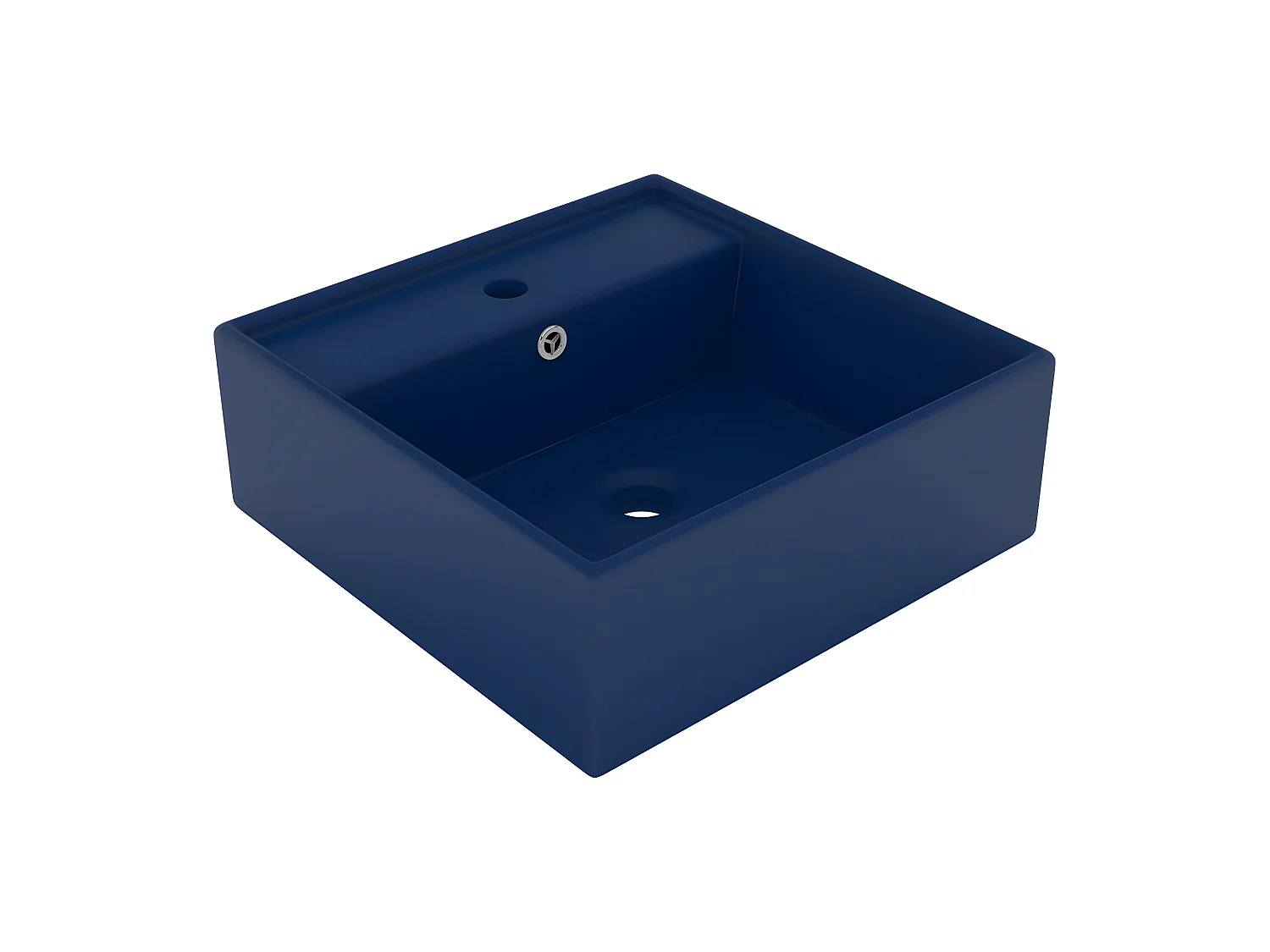 Lavatório quadrado luxuoso com transbordamento, bancada para vaso sanitário, banheiro, sala de cosméticos, 41 x 41 cm, cerâmica azul escuro fosco 02_0002688