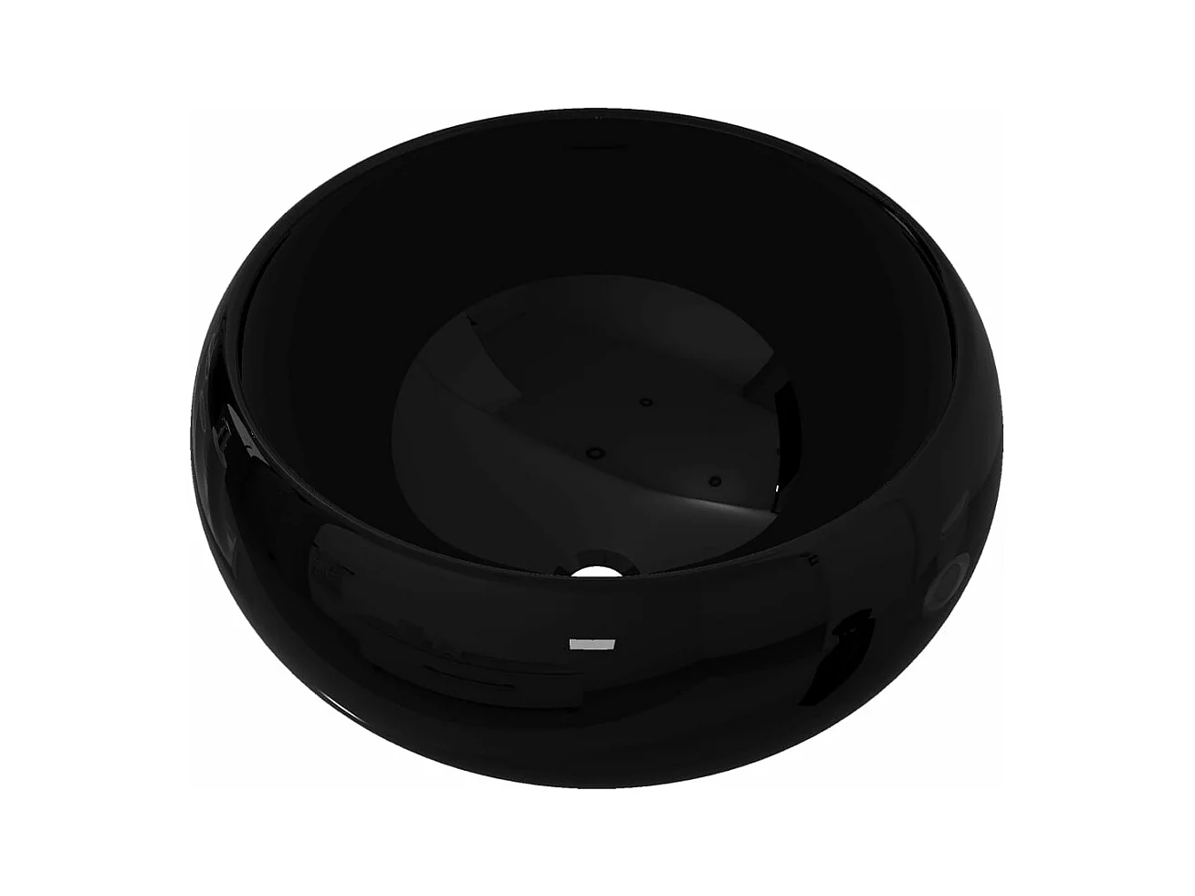 Lavabo de baño redondo 40 x 15 cm cerámica negra 02_0002539