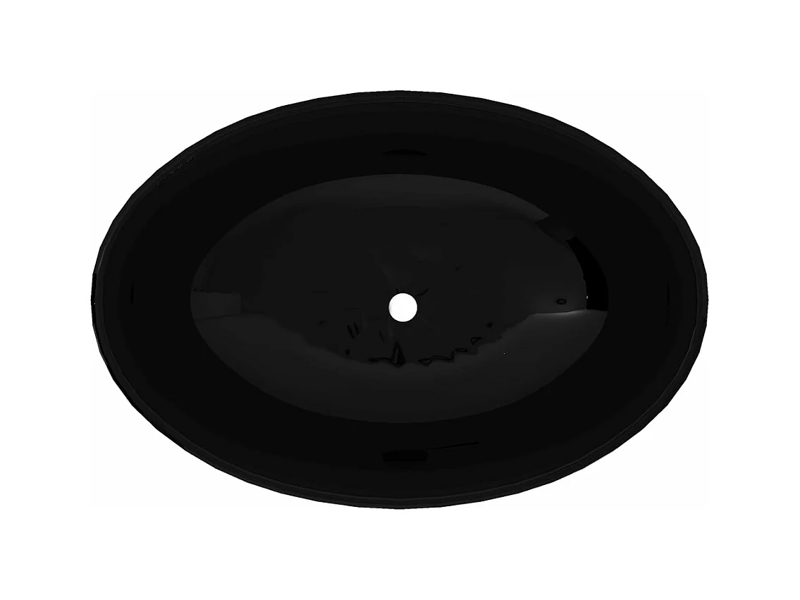 Lavabo de baño ovalado lavabo 40 x 33 cm cerámica negra 02_0002481