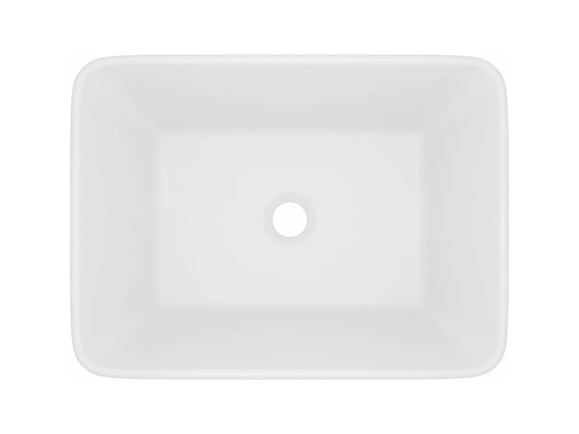 Lavabo de baño rectangular de lujo 41 x 30 cm cerámica blanca mate 02_0002784