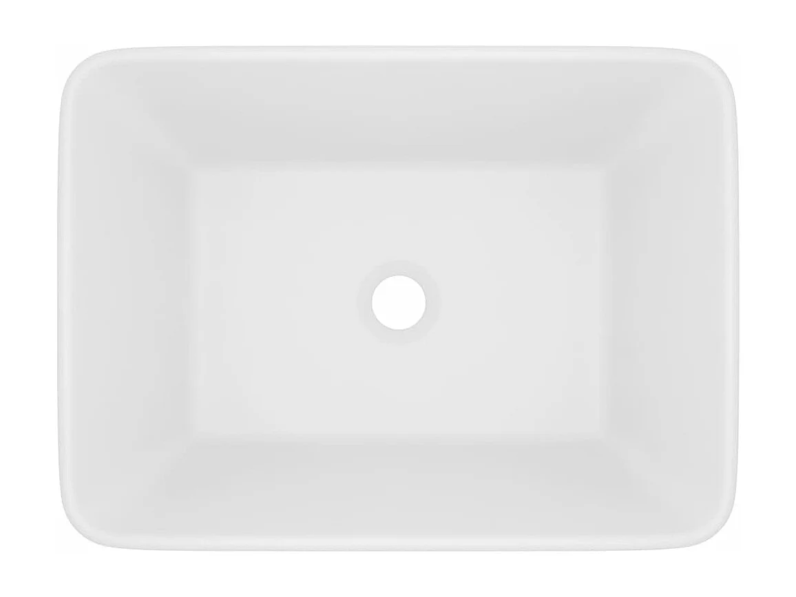 Lavabo de baño rectangular de lujo 41 x 30 cm cerámica blanca mate 02_0002784