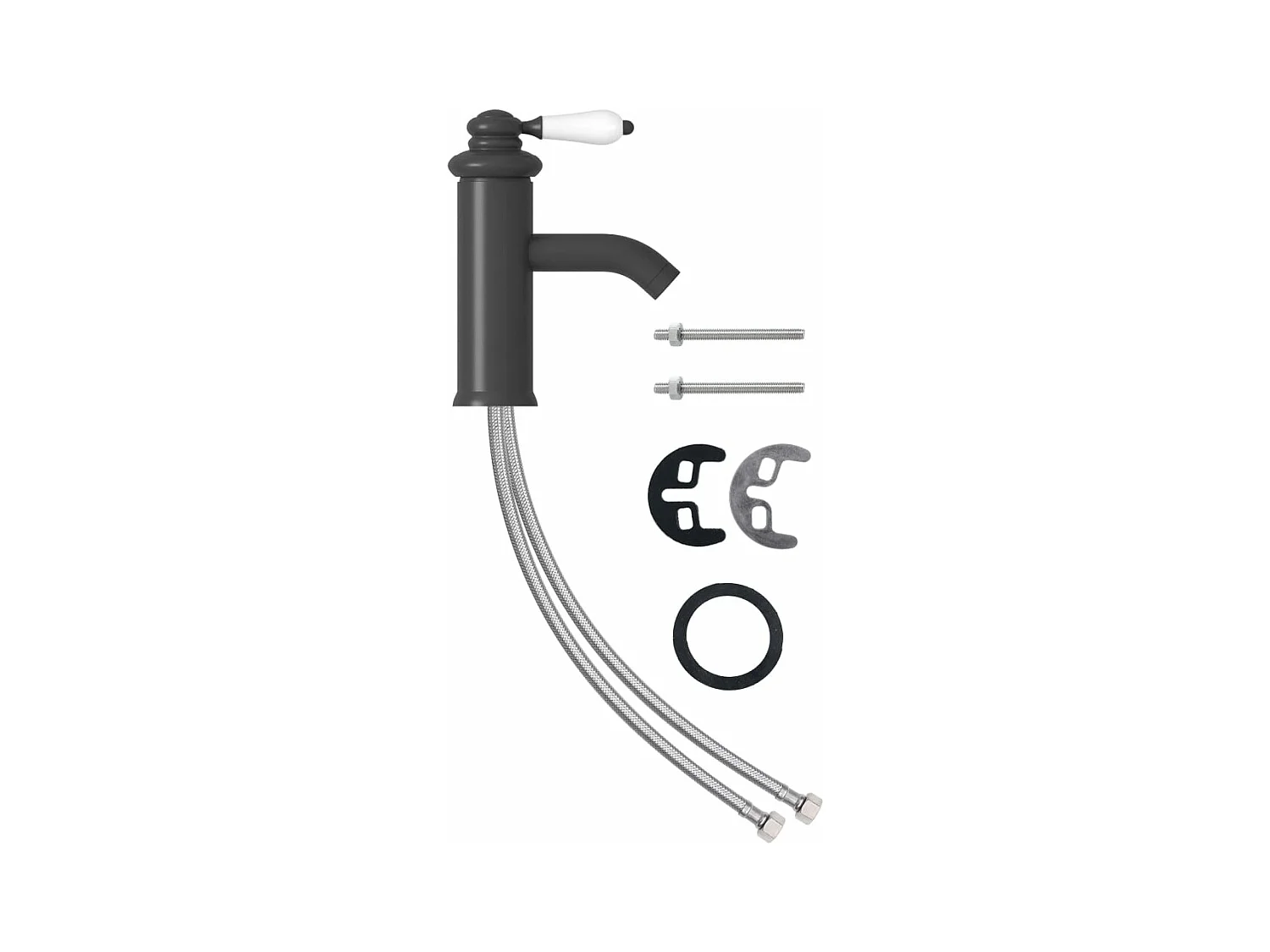 Grifo para lavabo de baño, grifo para lavabo, mezclador de baño, mezclador de agua para habitación, hogar, interior, 18 cm, gris 02_0003521