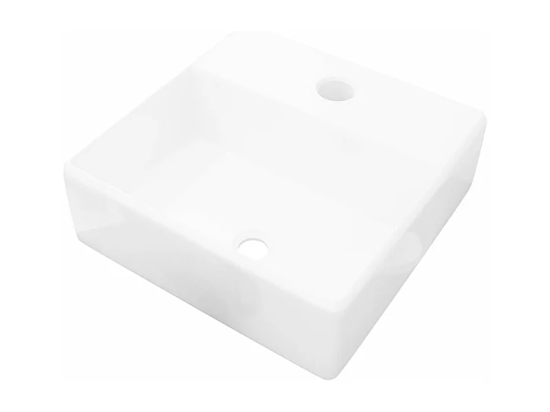 Lavabo carré à trou blanche 38 x 30 x 11.5 cm 02_0002515