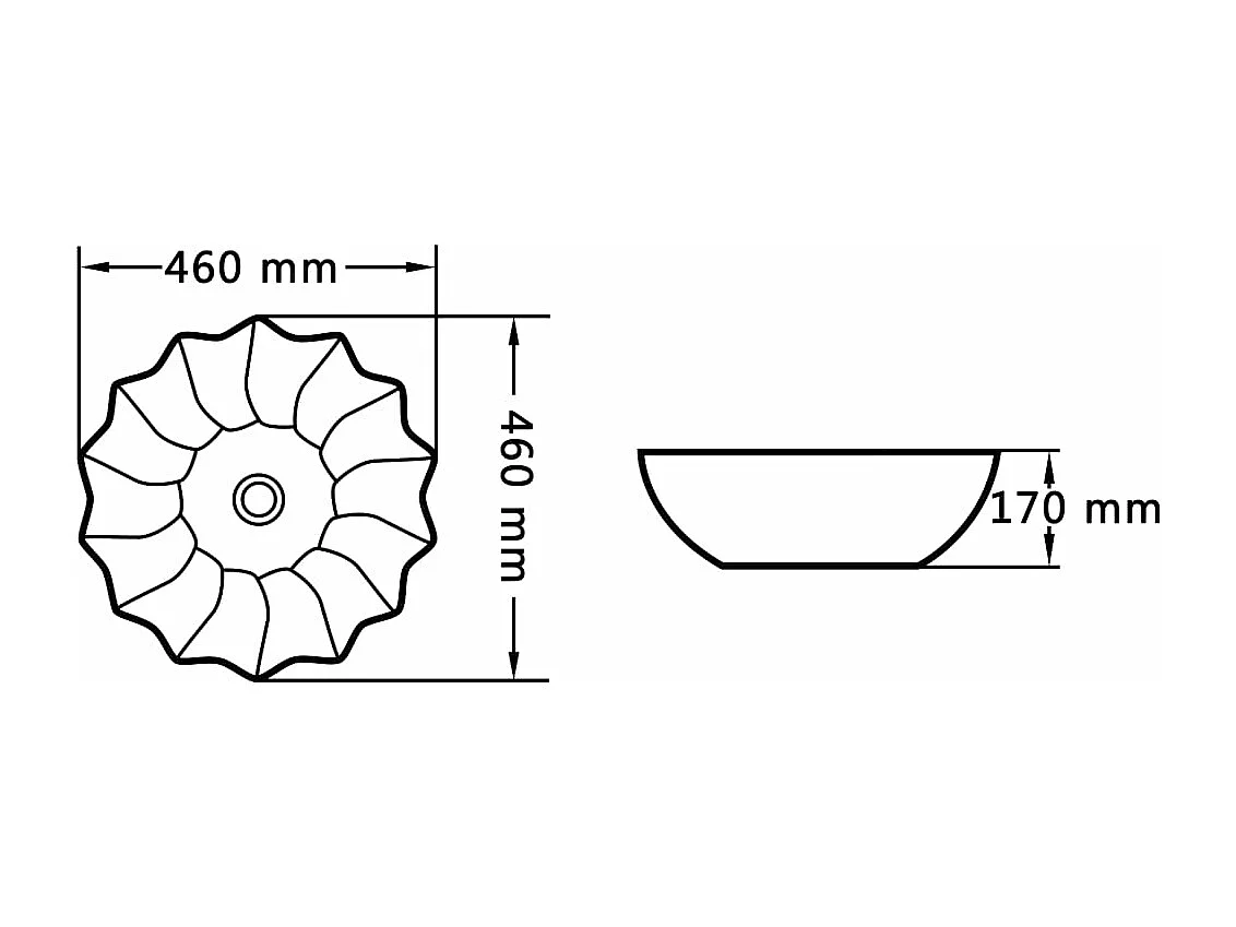 Lavabo lavabo da appoggio lavabo da appoggio montato interno bagno doccia cabina WC casa 46 x 17 cm ceramica bianca 02_0002630