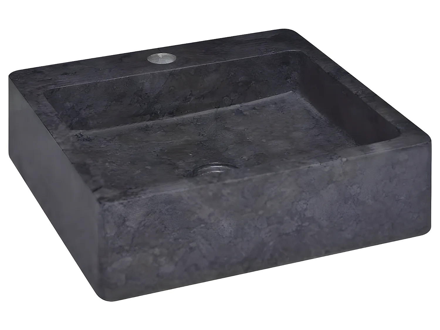 Lavabo de salle d'eau vasque à poser de toilette lave-mains de salle de bain lavabo de salle d'eau maison intérieur 40 x 40 cm marbre noir 02_0002828