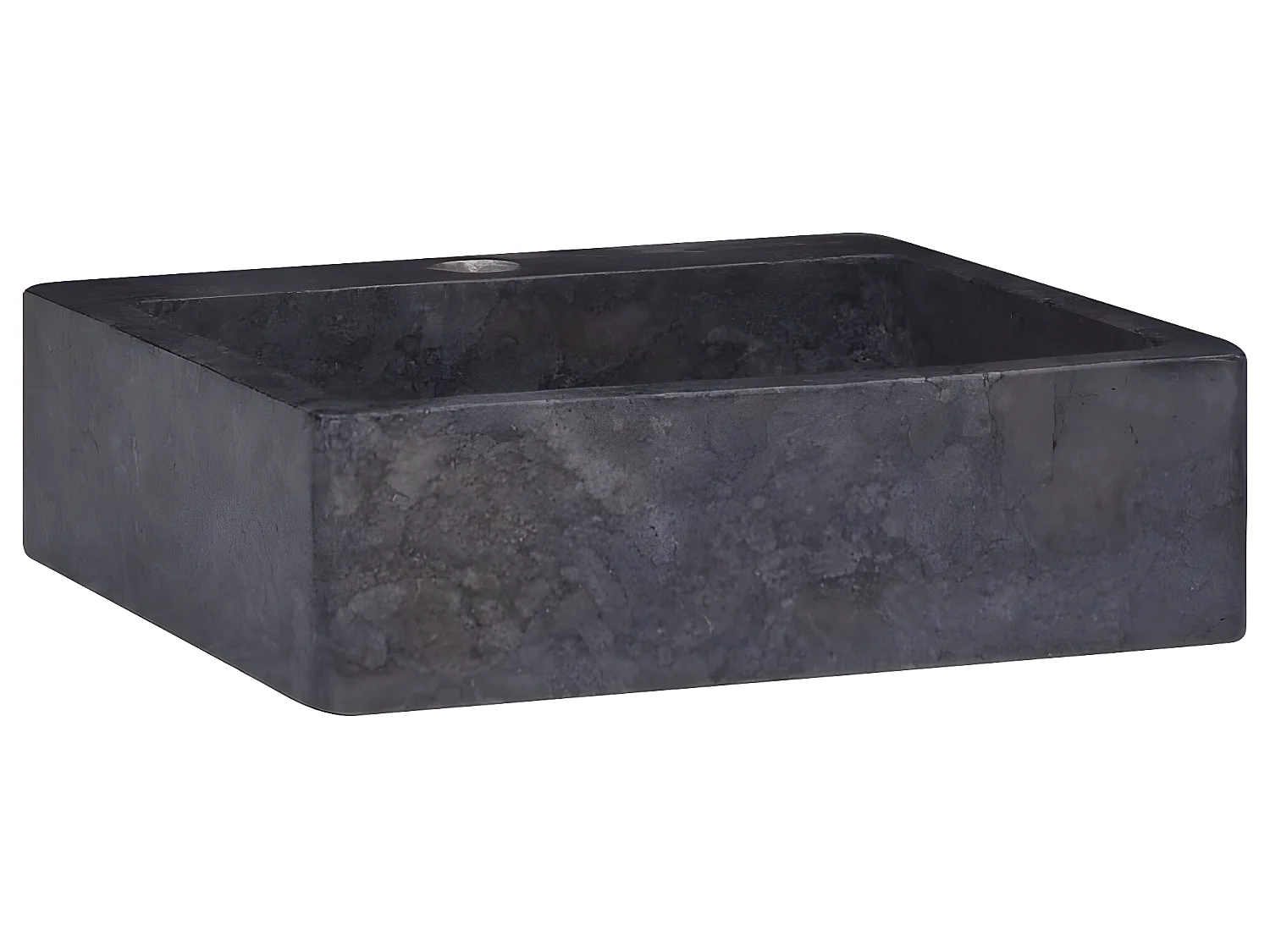 Lavabo de salle d'eau vasque à poser de toilette lave-mains de salle de bain lavabo de salle d'eau maison intérieur 40 x 40 cm marbre noir 02_0002828