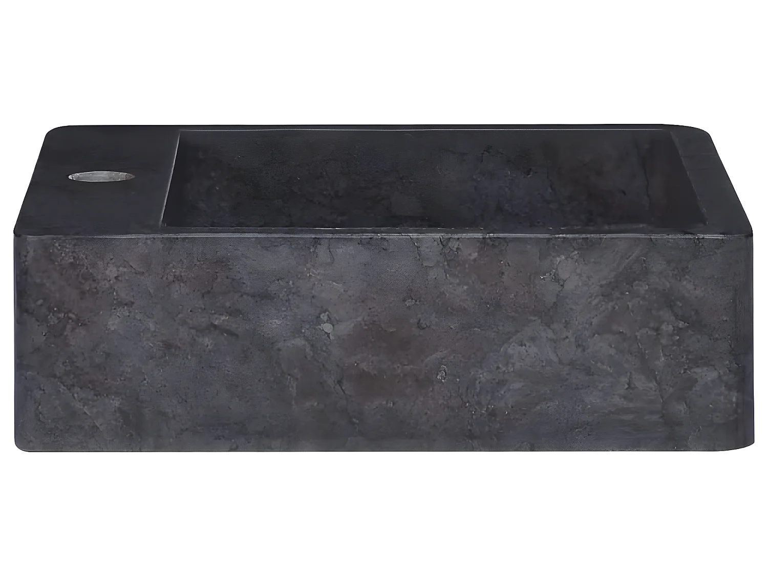 Lavabo de salle d'eau vasque à poser de toilette lave-mains de salle de bain lavabo de salle d'eau maison intérieur 40 x 40 cm marbre noir 02_0002828