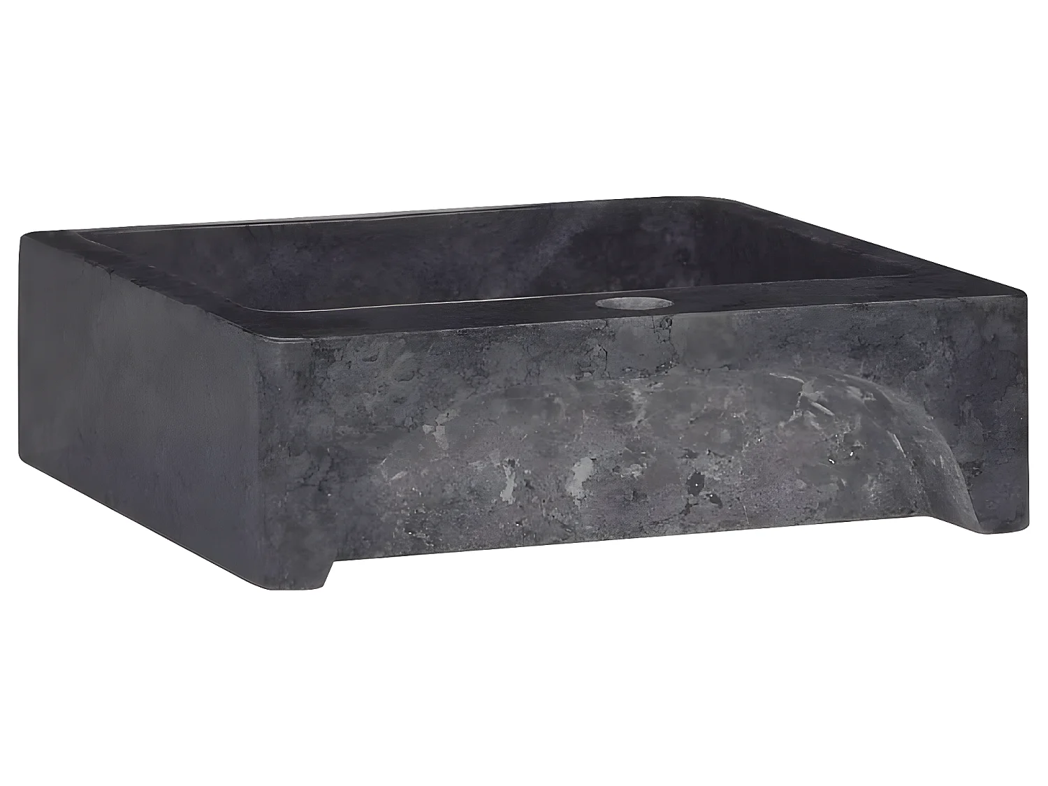 Lavabo de salle d'eau vasque à poser de toilette lave-mains de salle de bain lavabo de salle d'eau maison intérieur 40 x 40 cm marbre noir 02_0002828