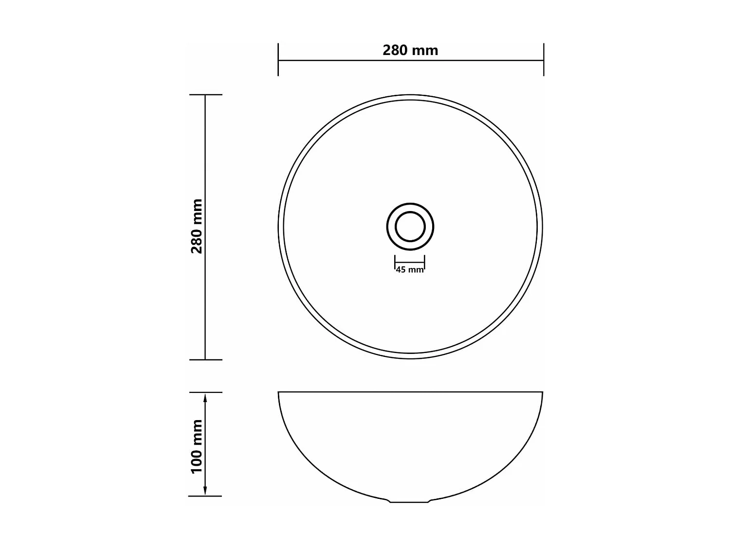 Lavabo de baño redondo lavabo diámetro 28 cm cerámica gris claro 02_0002724